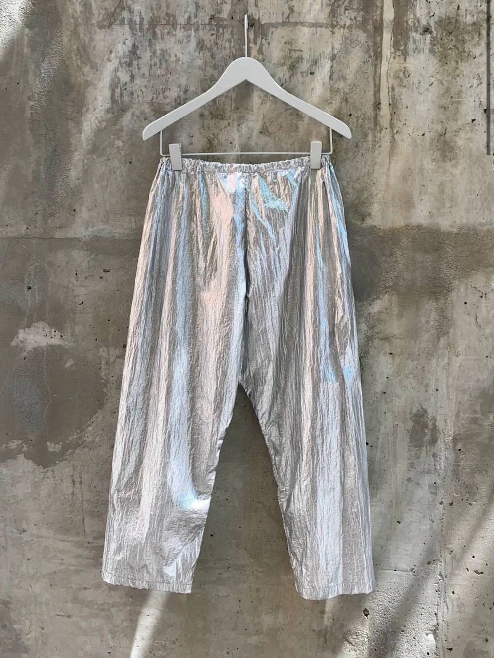Silver Metallic Cropped Pants